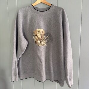 Vintage Croft & Barrow Dog‎ Sweatshirt XLT Embroidered Labradore Hunting Unisex